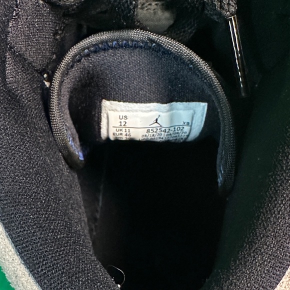 Jordan Ones Black, White, and Blue Sneakers - Picture 4 of 4